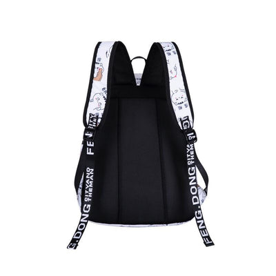 Cute Butterfly Printed Backpack With USB Charging Port