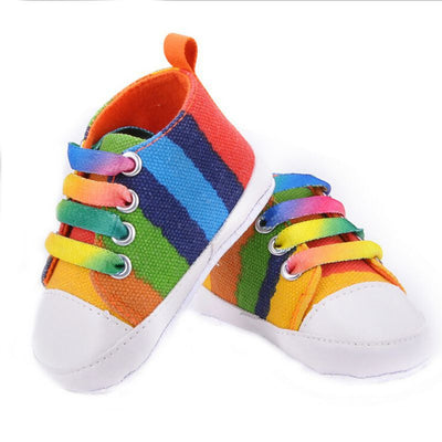 Stylish Comfortable Cotton Baby Lace-Up Sneakers